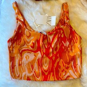 Zara orange tank top